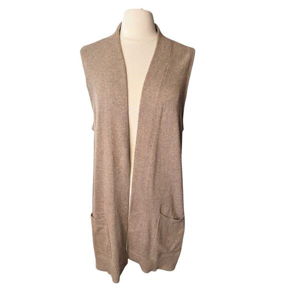 Karen Scott Sleeveless Duster Sweater 2XL Camel Capsule Transitional - Picture 1 of 7